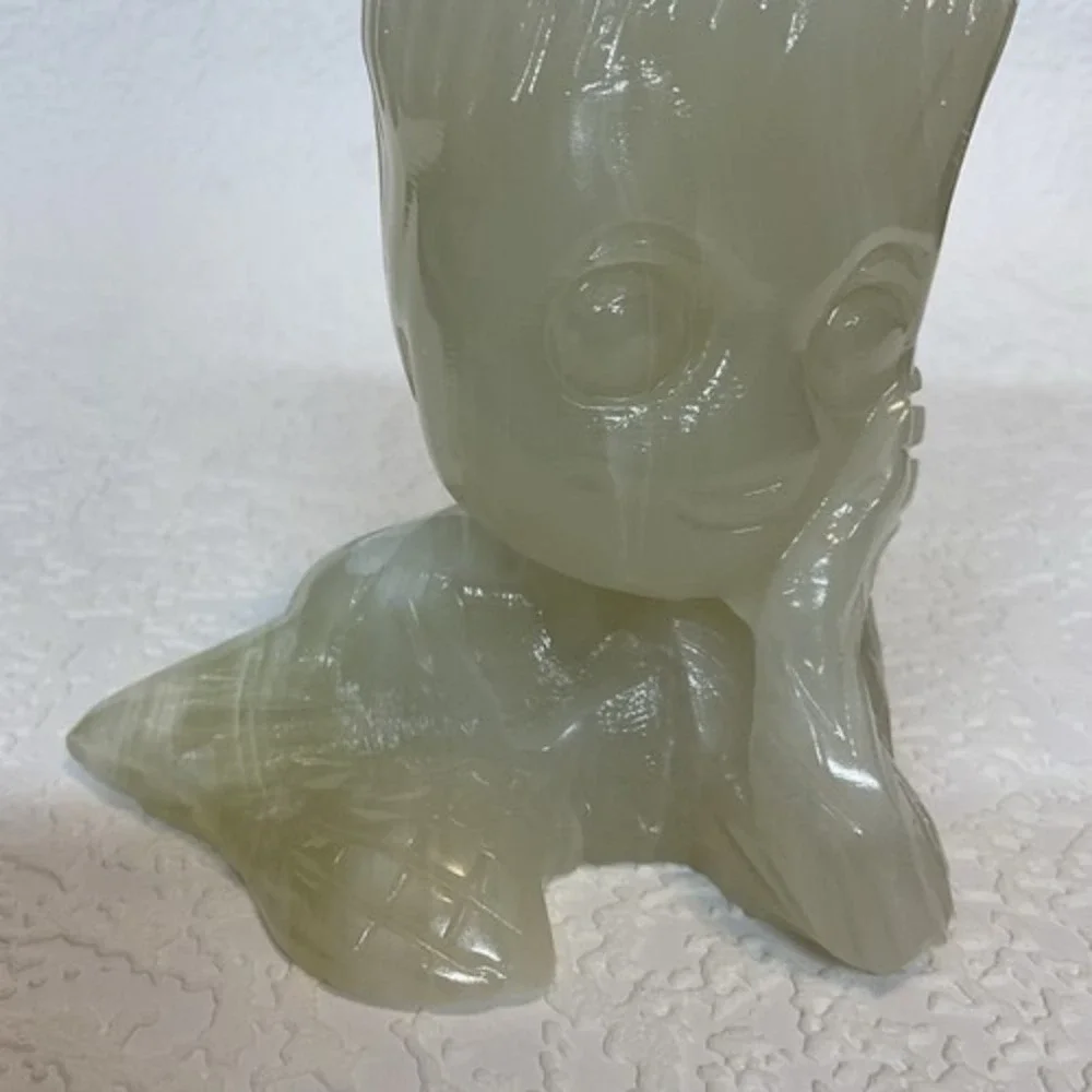 Mini Groot Figurine Miniature Model Hand Carved Onyx Adorable‎ Home Decor 4.5
